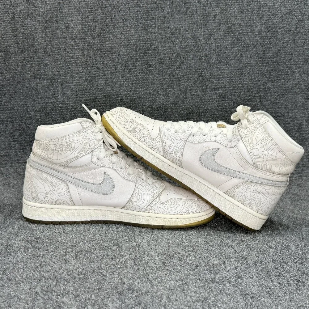Jordan 1 Retro High Shoes Men's Size 11.5 30th Anniversary Laser White‎ Grey